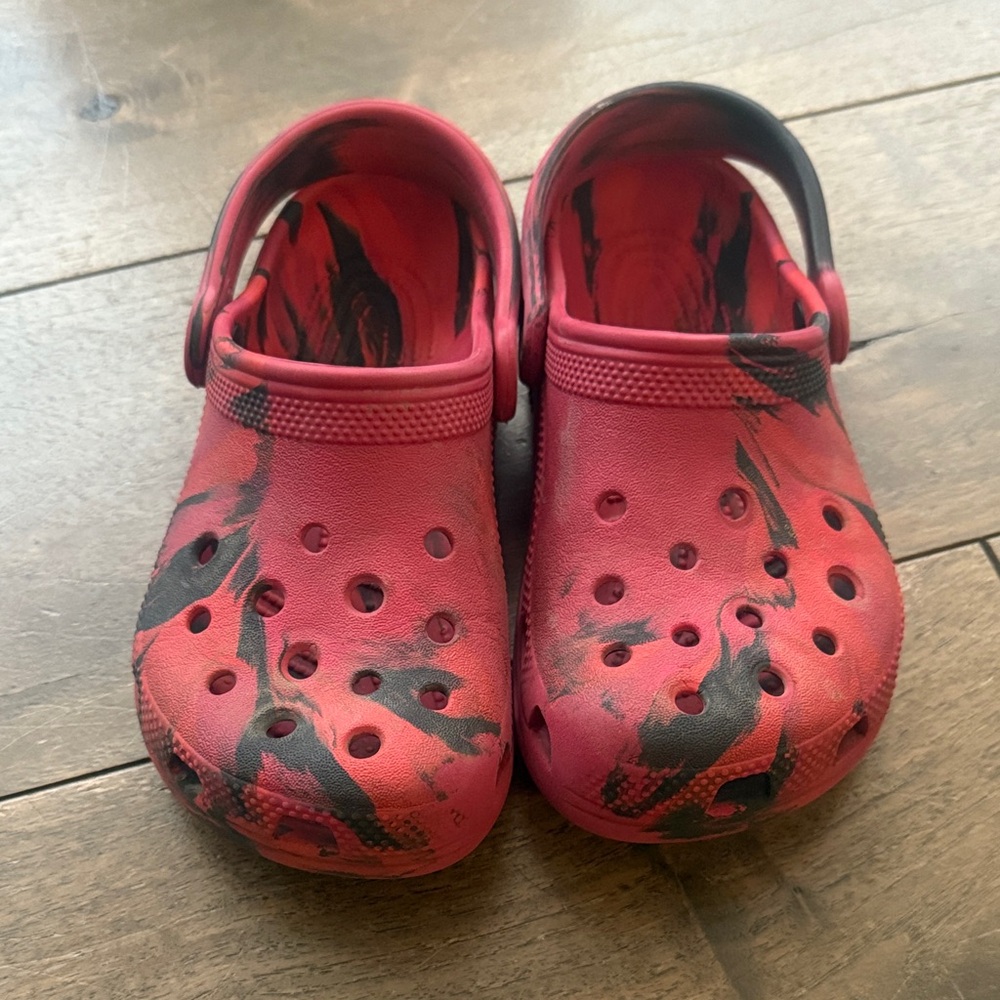 Red and Black Crocs